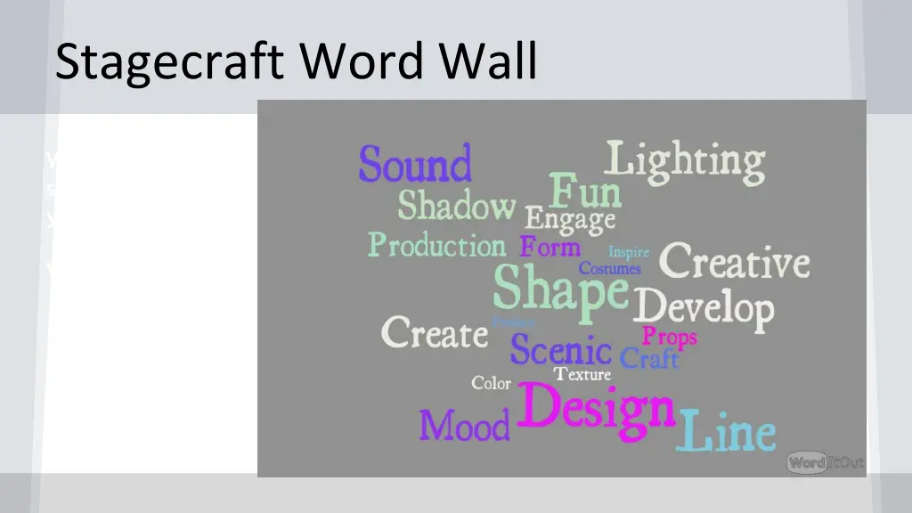 stagecraft word wall