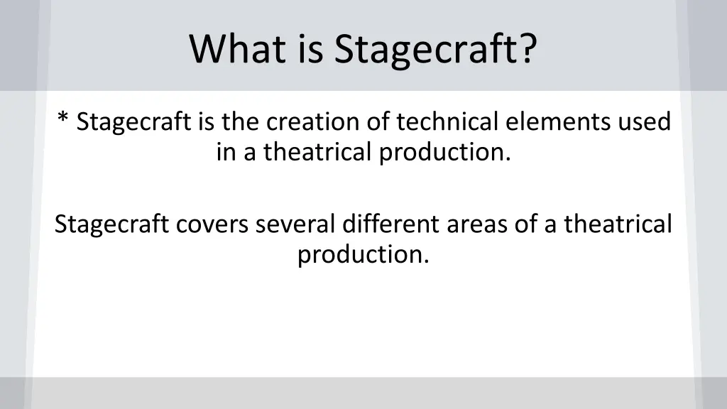 what is stagecraft