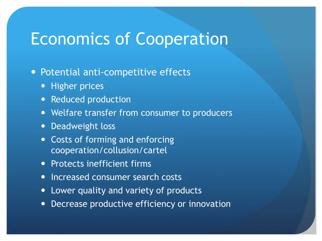 economics of cooperation