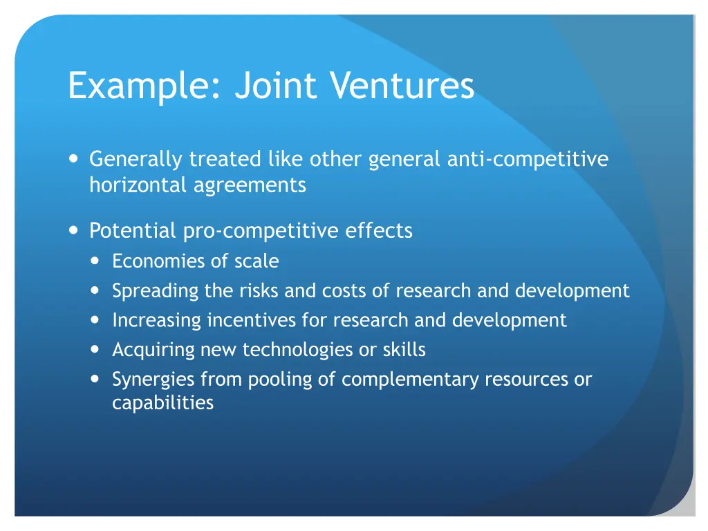 example joint ventures