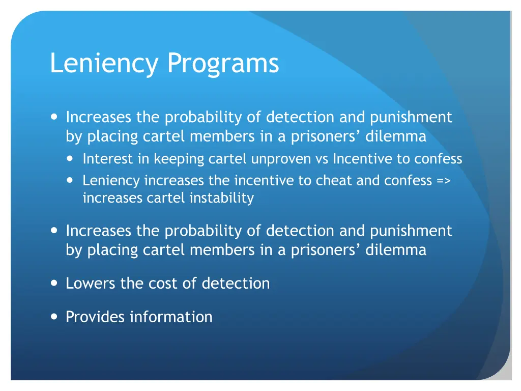 leniency programs