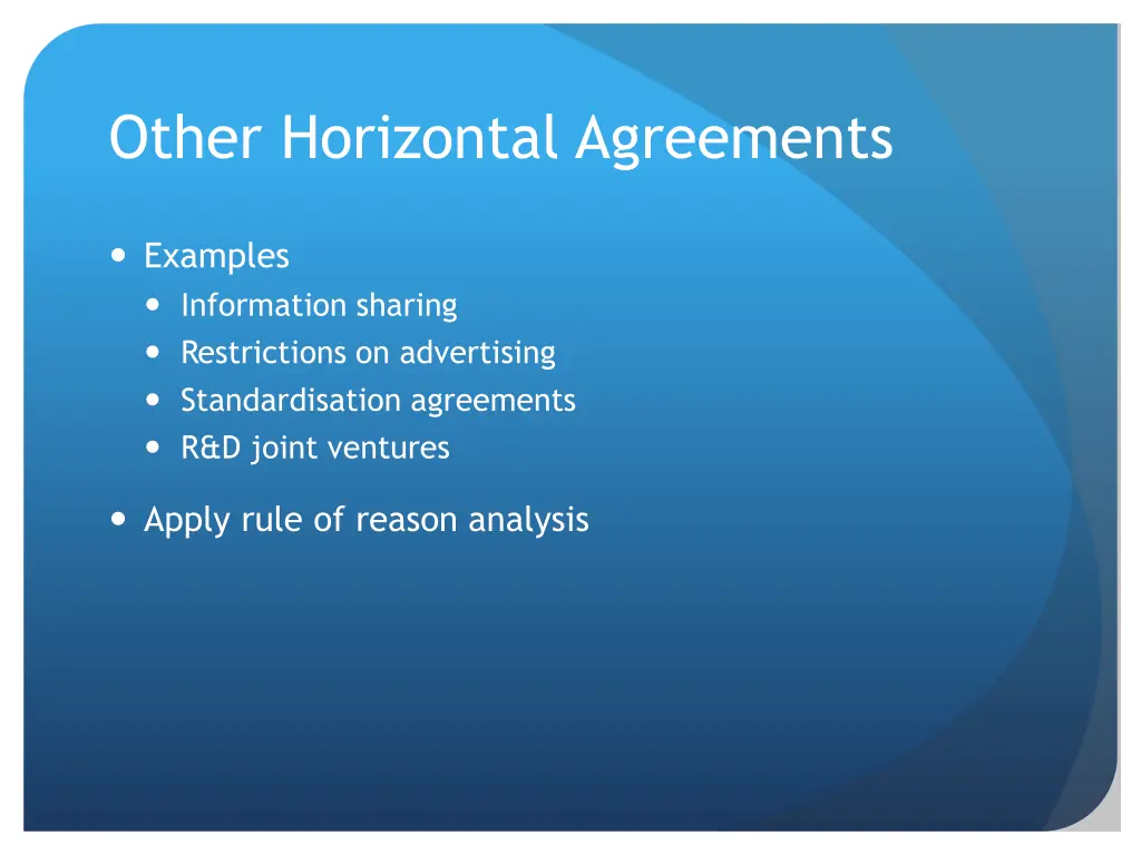 other horizontal agreements