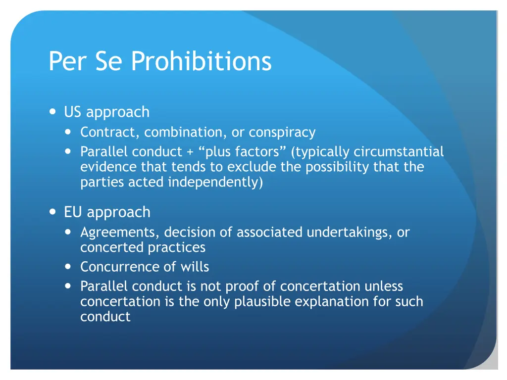 per se prohibitions 1