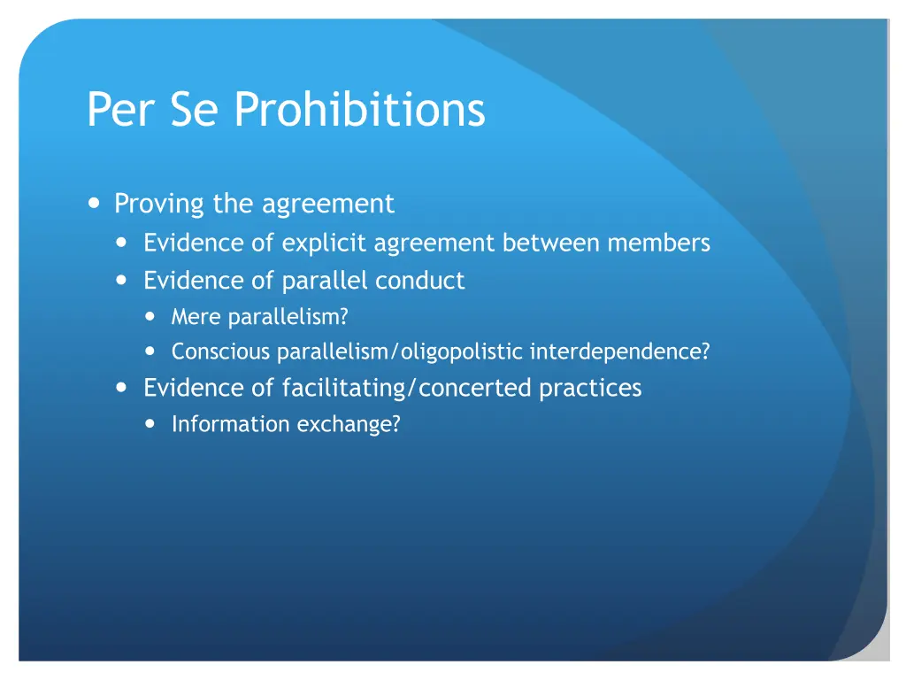 per se prohibitions