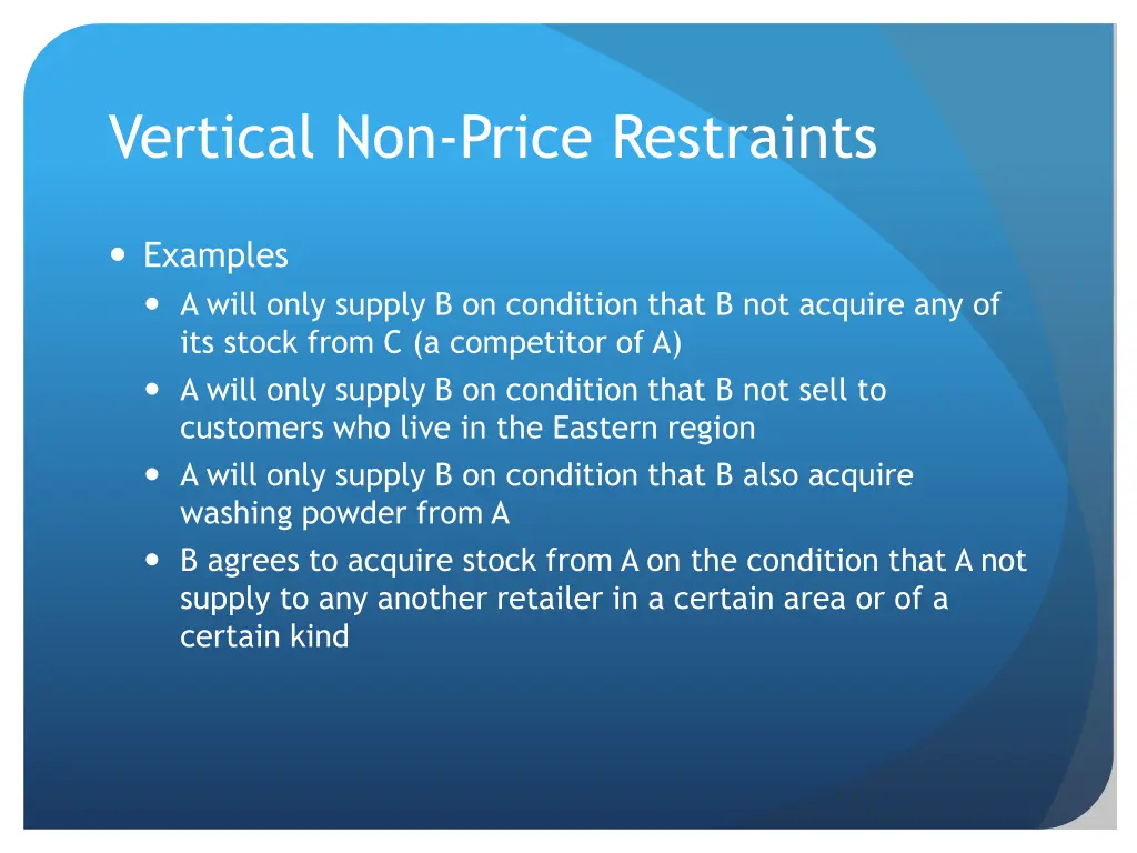 vertical non price restraints 1