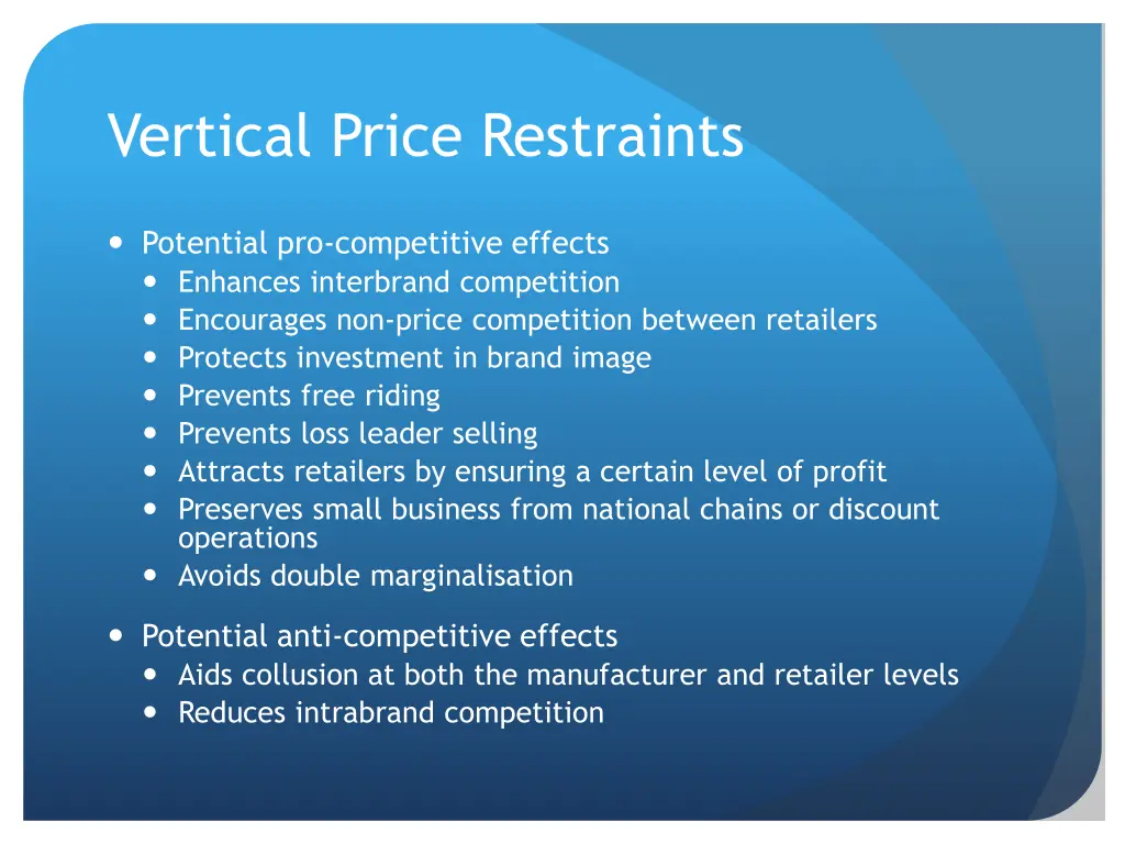 vertical price restraints 1