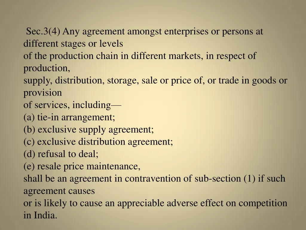 sec 3 4 any agreement amongst enterprises