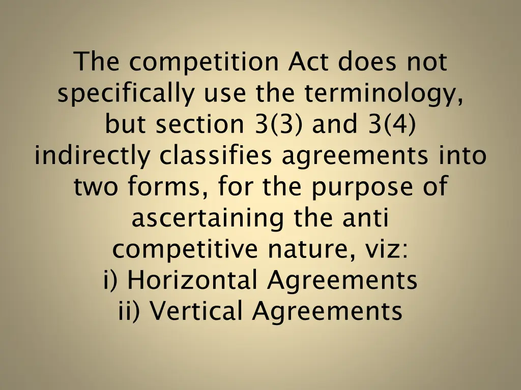 the competition act does not specifically