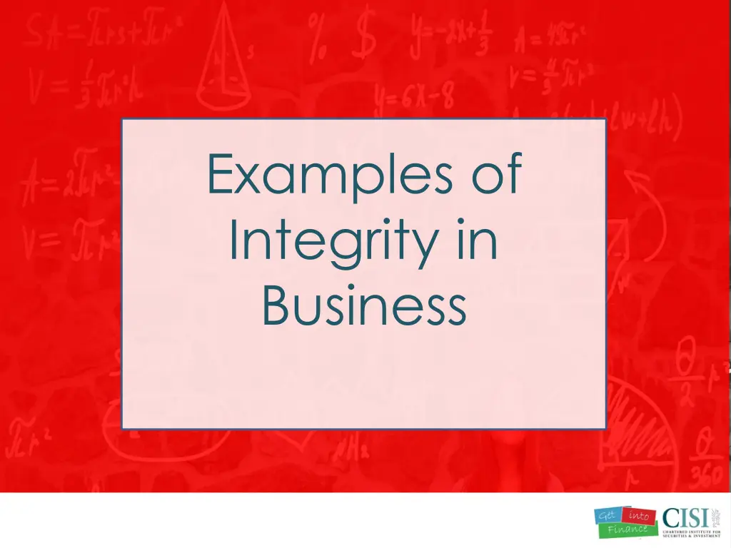 examples of integrity in business