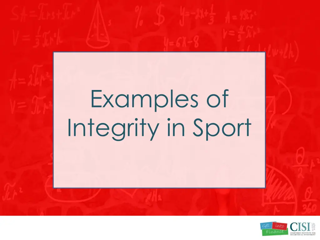 examples of integrity in sport