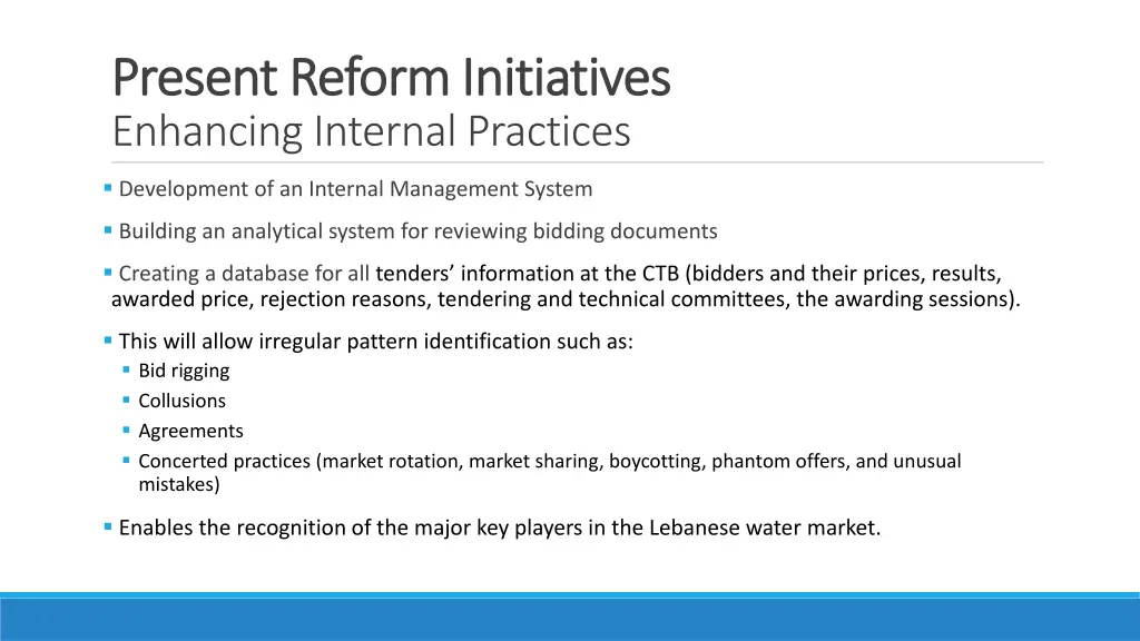 present reform initiatives present reform 2