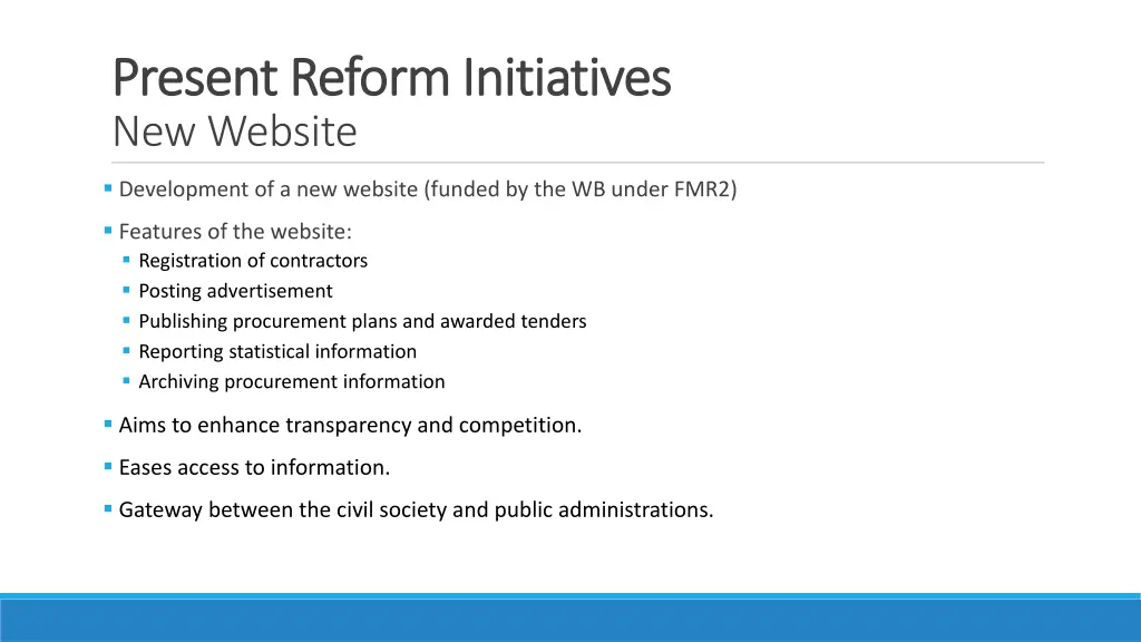 present reform initiatives present reform 3