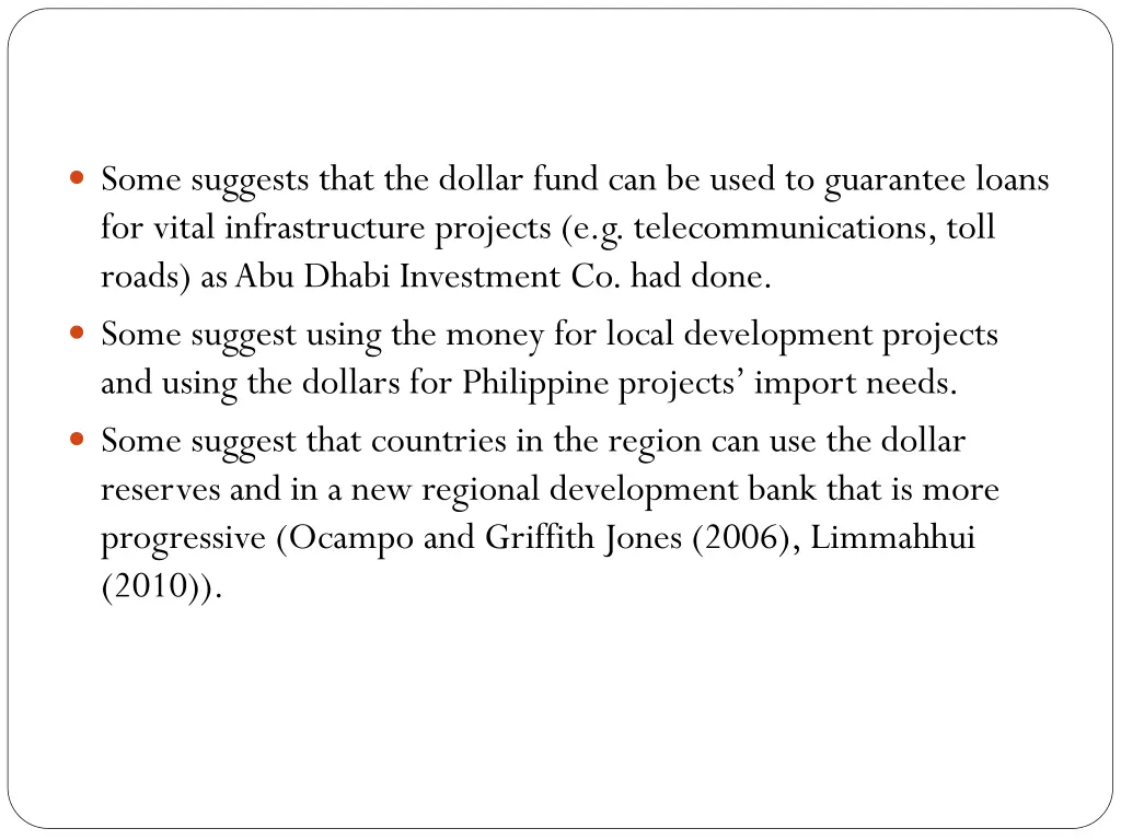 some suggests that the dollar fund can be used