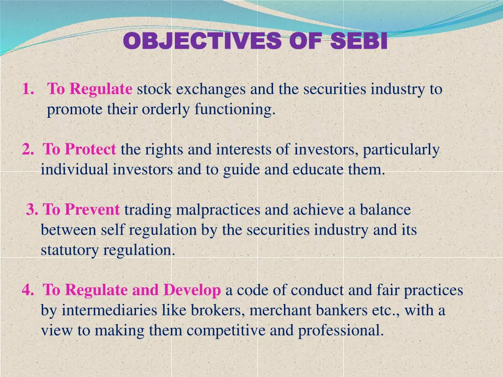 objectives of sebi objectives of sebi