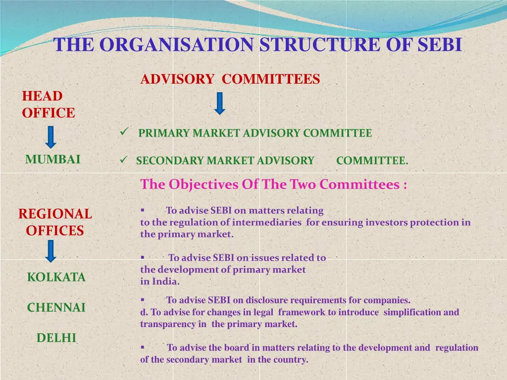 the organisation structure of sebi