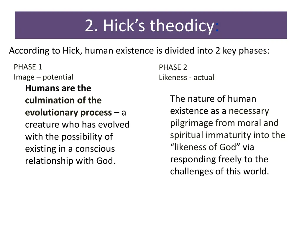 2 hick s theodicy