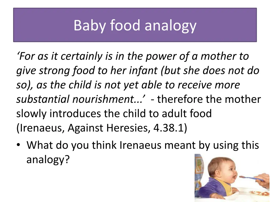 baby food analogy