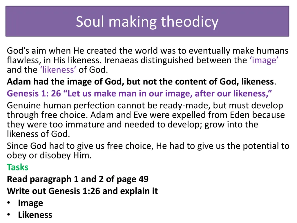 soul making theodicy