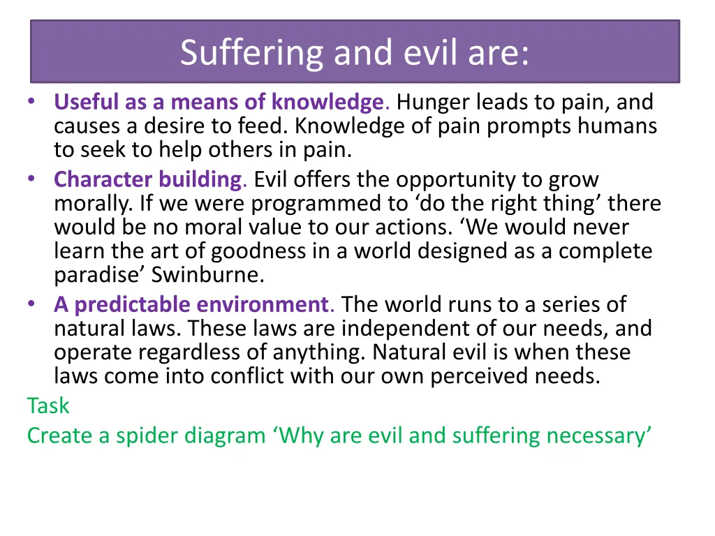 suffering and evil are useful as a means