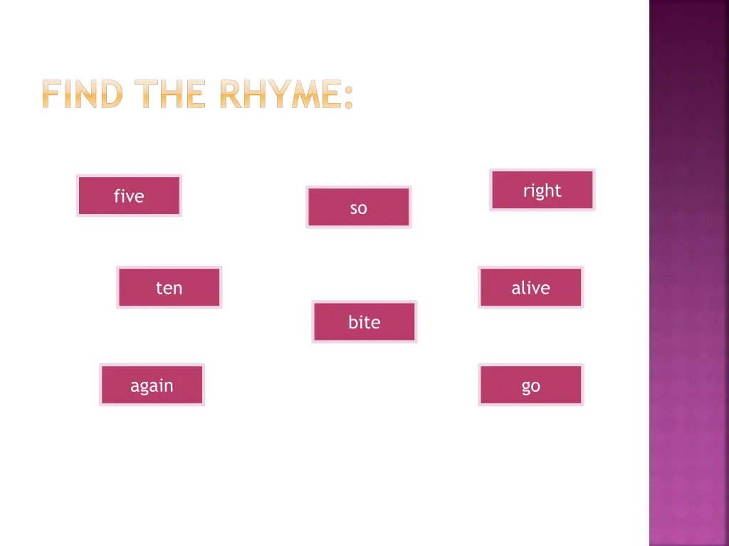 find the rhyme