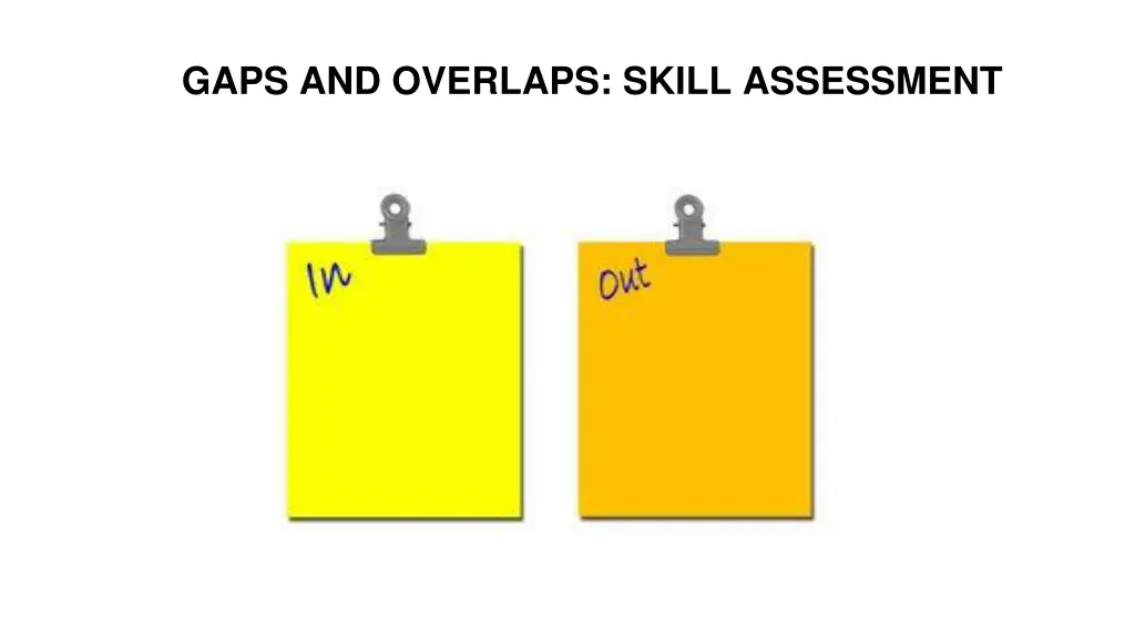 gaps and overlaps skill assessment