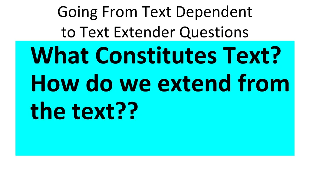 going from text dependent to text extender