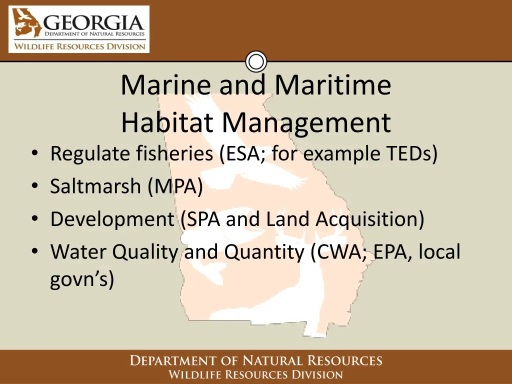 marine and maritime habitat management regulate