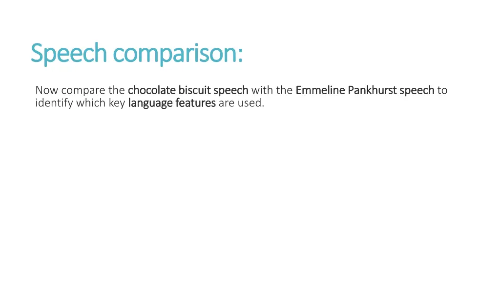 speech comparison speech comparison