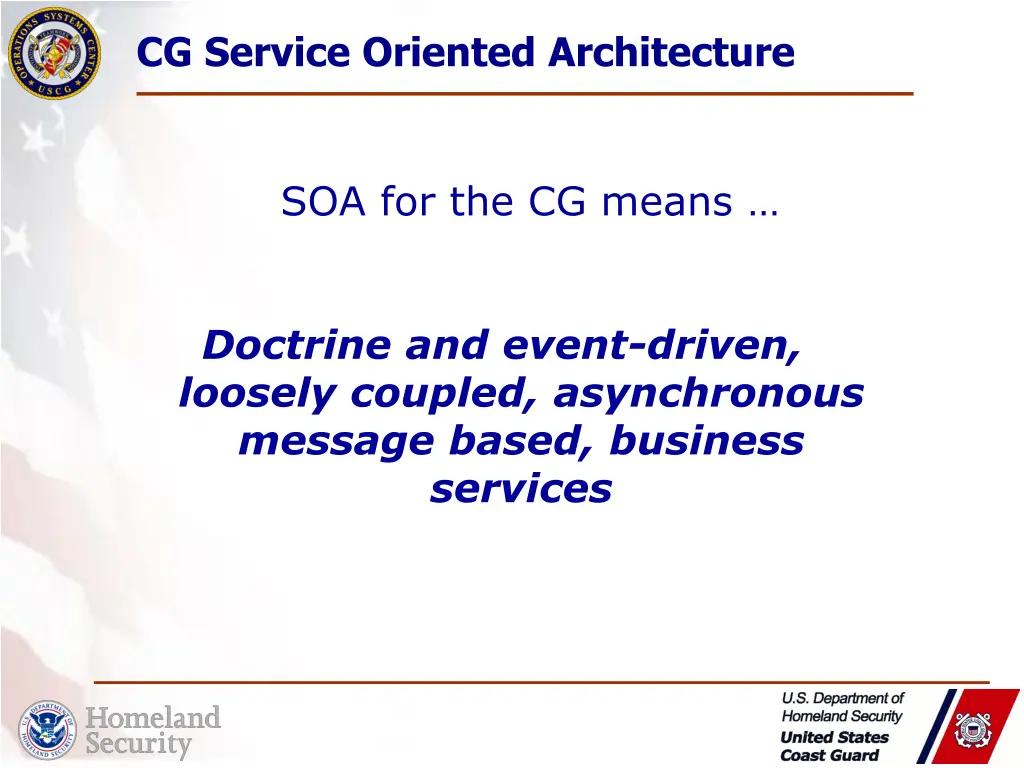 cg service oriented architecture