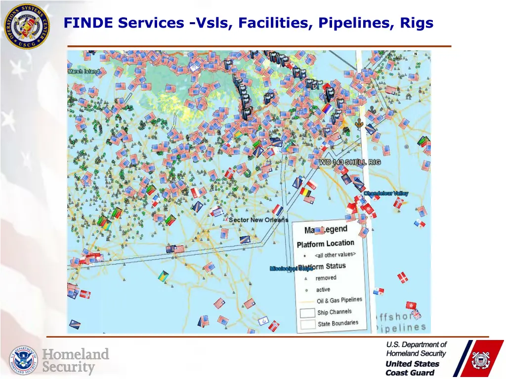 finde services vsls facilities pipelines rigs