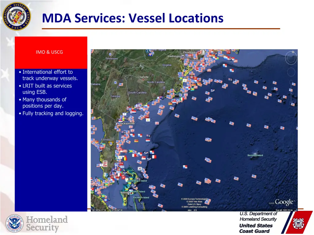 mda services vessel locations