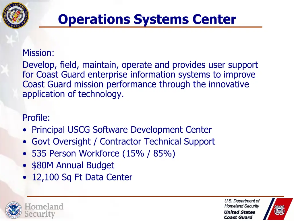 operations systems center