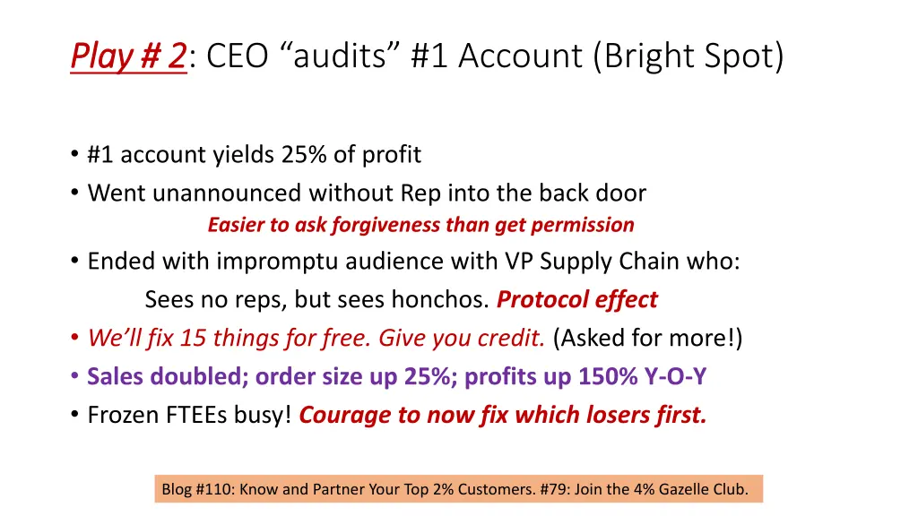 play 2 play 2 ceo audits 1 account bright spot