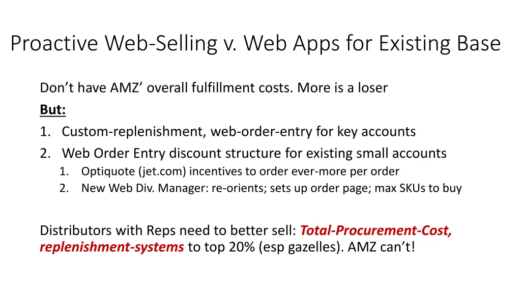 proactive web selling v web apps for existing base