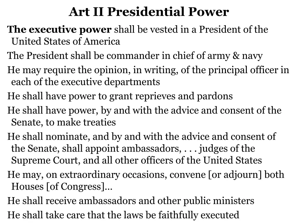 art ii presidential power 1