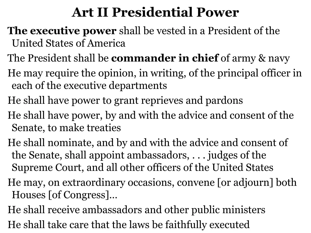 art ii presidential power 2