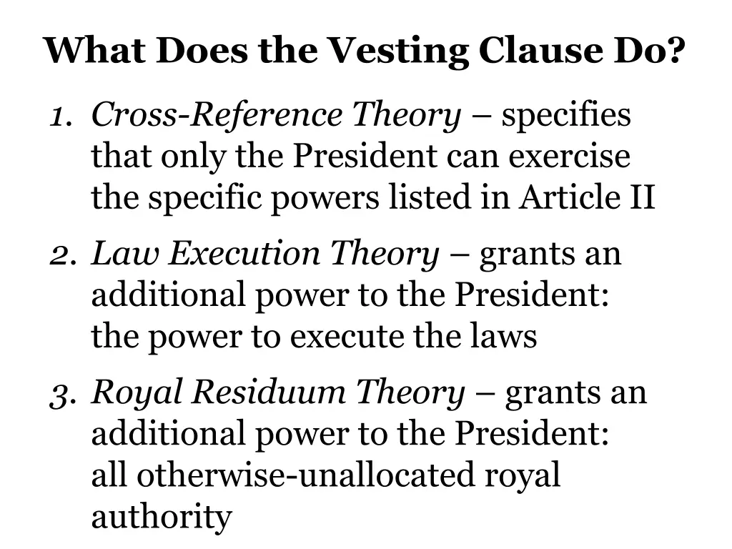 what does the vesting clause do