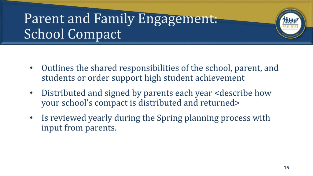 parent and family engagement school compact