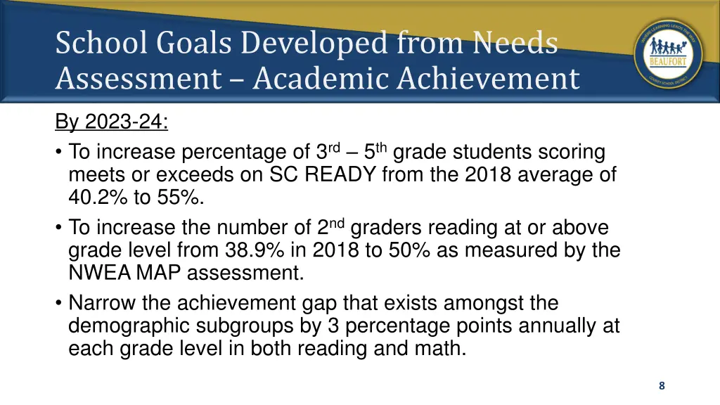 school goals developed from needs assessment