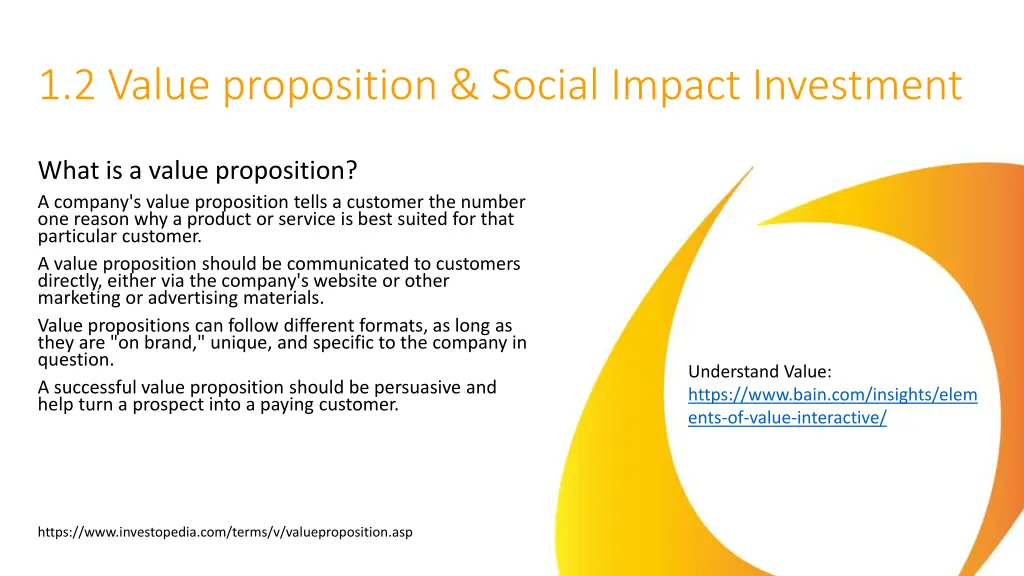 1 2 value proposition social impact investment