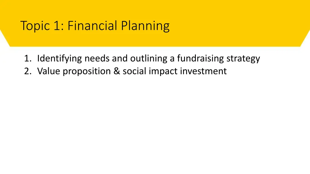 topic 1 financial planning