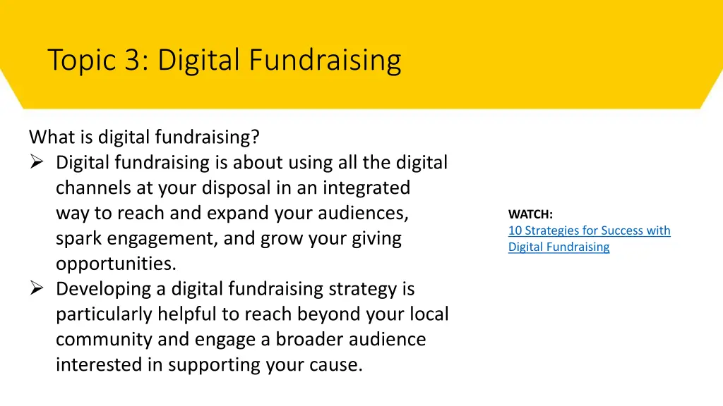 topic 3 digital fundraising