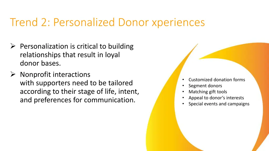 trend 2 personalized donor xperiences