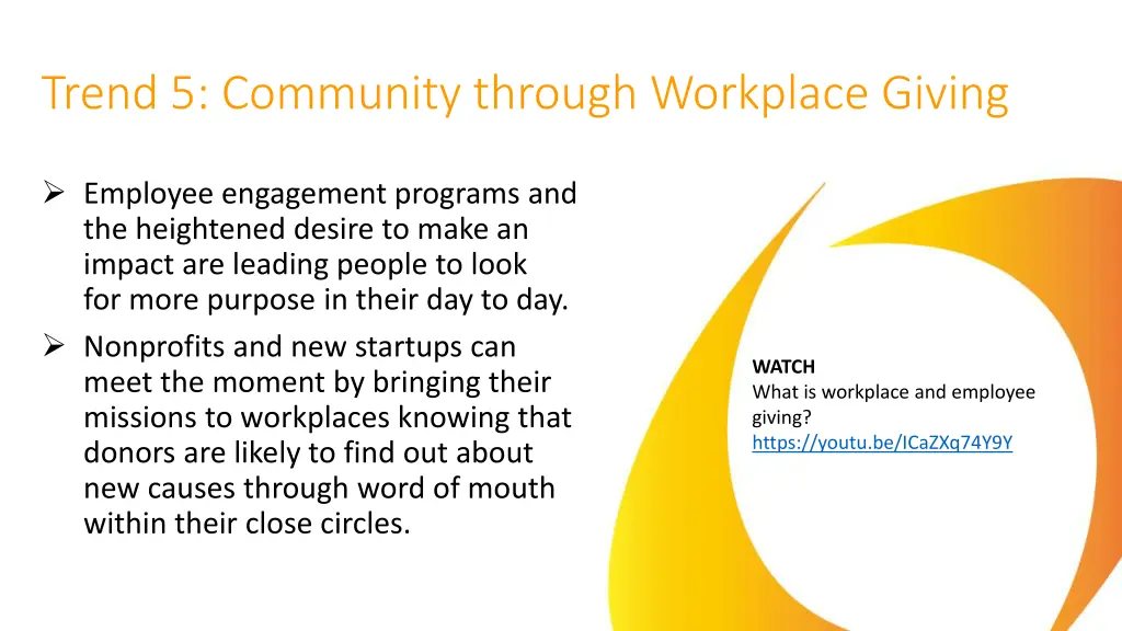 trend 5 community through workplace giving