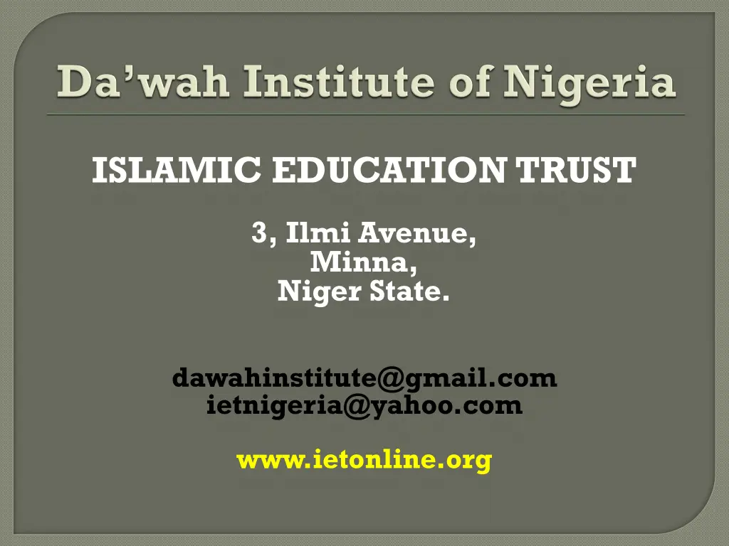 islamic education trust