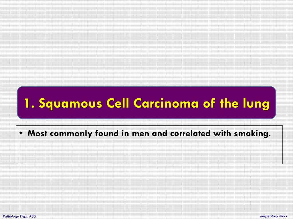 1 squamous cell carcinoma of the lung