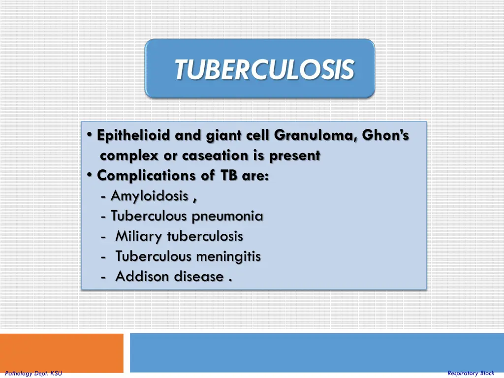 epithelioid and giant cell granuloma ghon