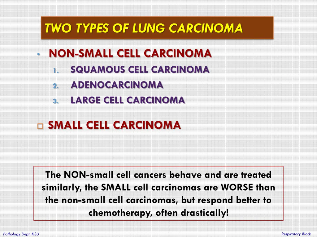 two types of lung carcinoma