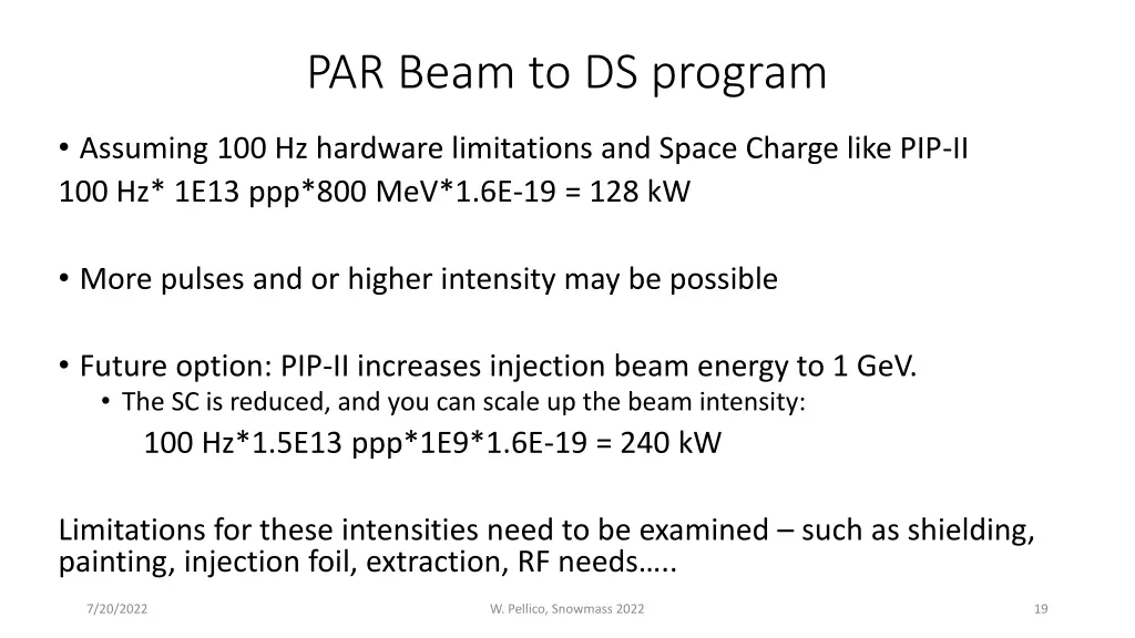 par beam to ds program