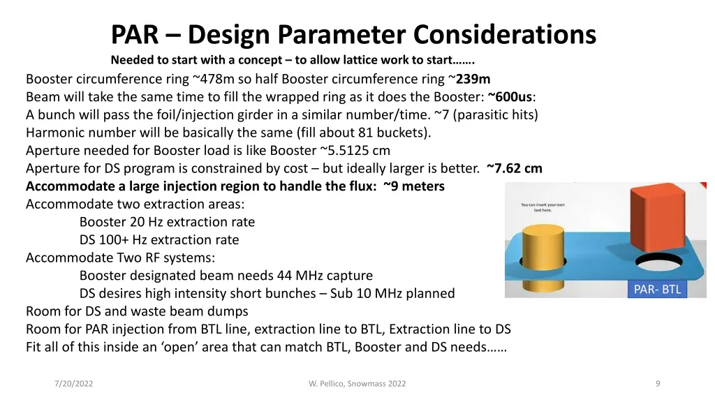 par design parameter considerations needed